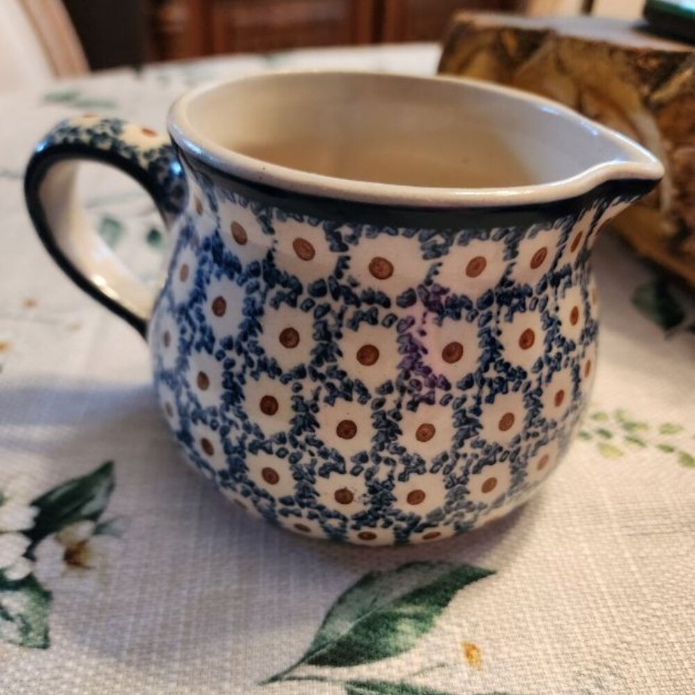 BOLESLAWIEC POLISH CREAMER WITH MARKING